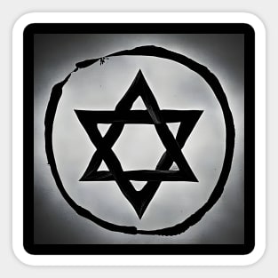 Hexagram Grey Sticker